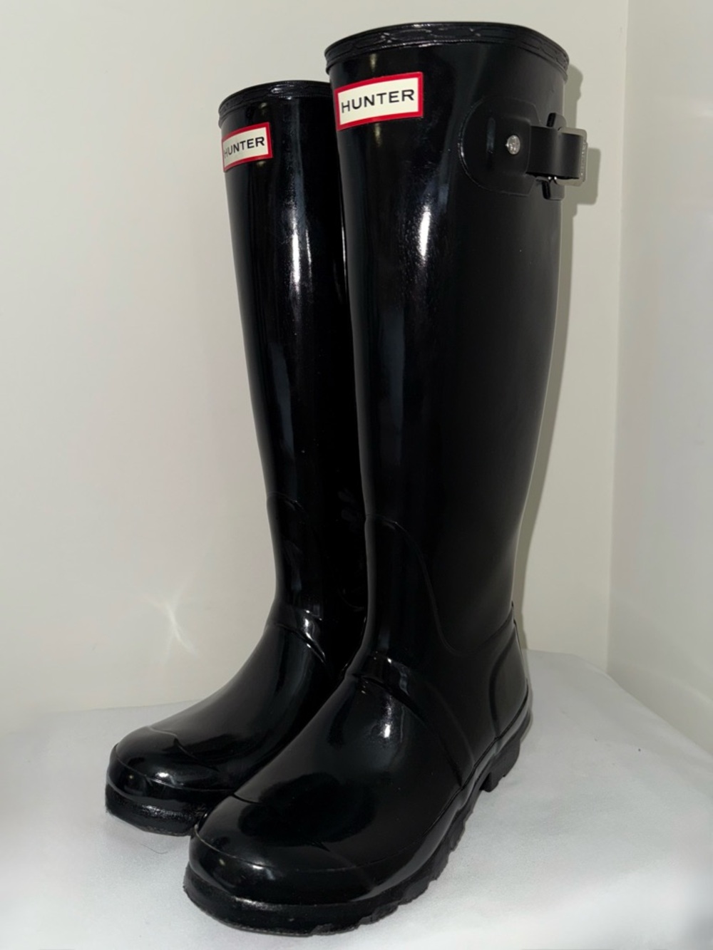 Classic Hunter Tall Glossy Black Waterproof Rain Boots